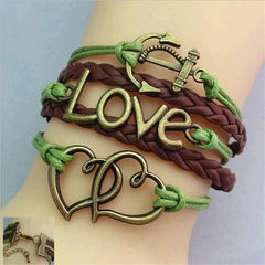 Multilayered leather bracelet