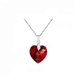 Silver-plated necklace with crystal heart pendant