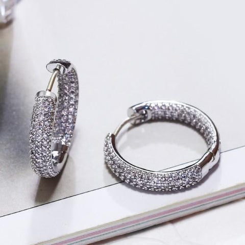 Pavé hoop earrings