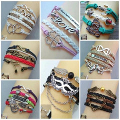 Multilayered leather bracelet