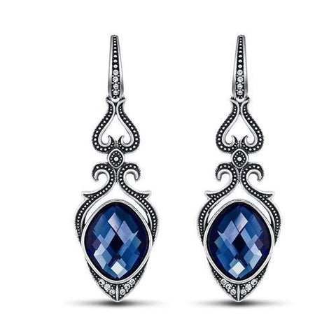 Sapphire crystal drop earrings