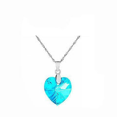 Silver-plated necklace with crystal heart pendant