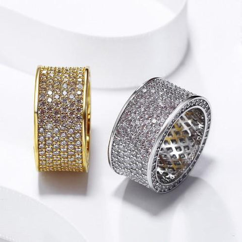 Luxurious pavé wide ring