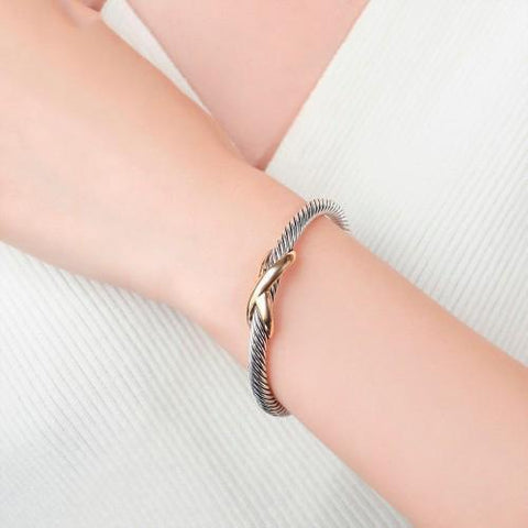 Twisted wire infinity cuff bracelet