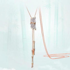 Bamboo-Inspired oriental long necklace