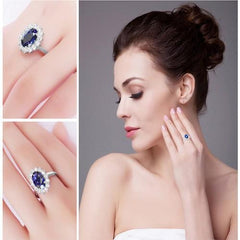 Pare silver blue Safire ring