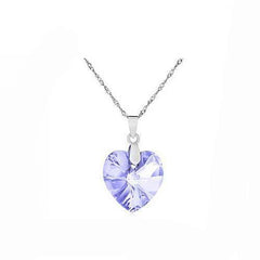 Silver-plated necklace with crystal heart pendant