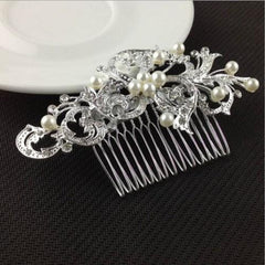 Silver ornamented hair comb