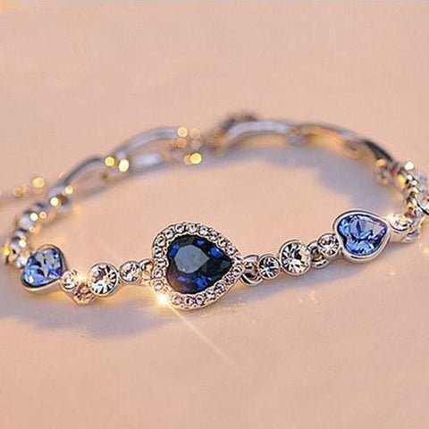 Silver plated bracelet with crystals and rhinestones