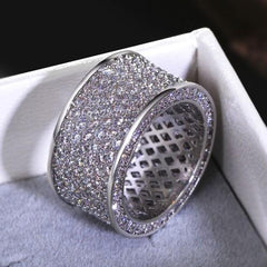 Luxurious pavé wide ring