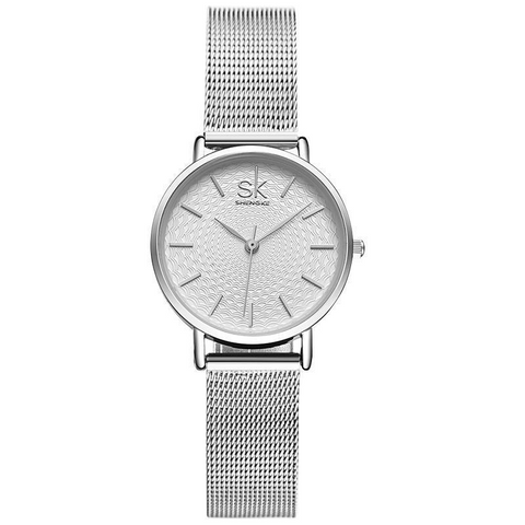 SK super-slim stainless steel wristwatch