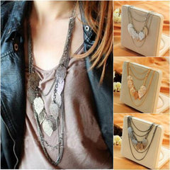 Multilayer Necklace With Leaves