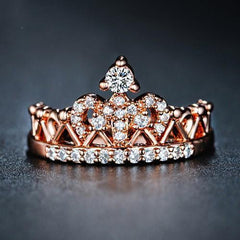 Rose gold crown ring